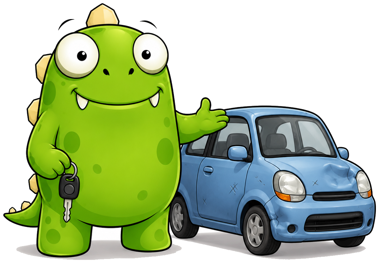InsuranceMonster mascot holding car keys